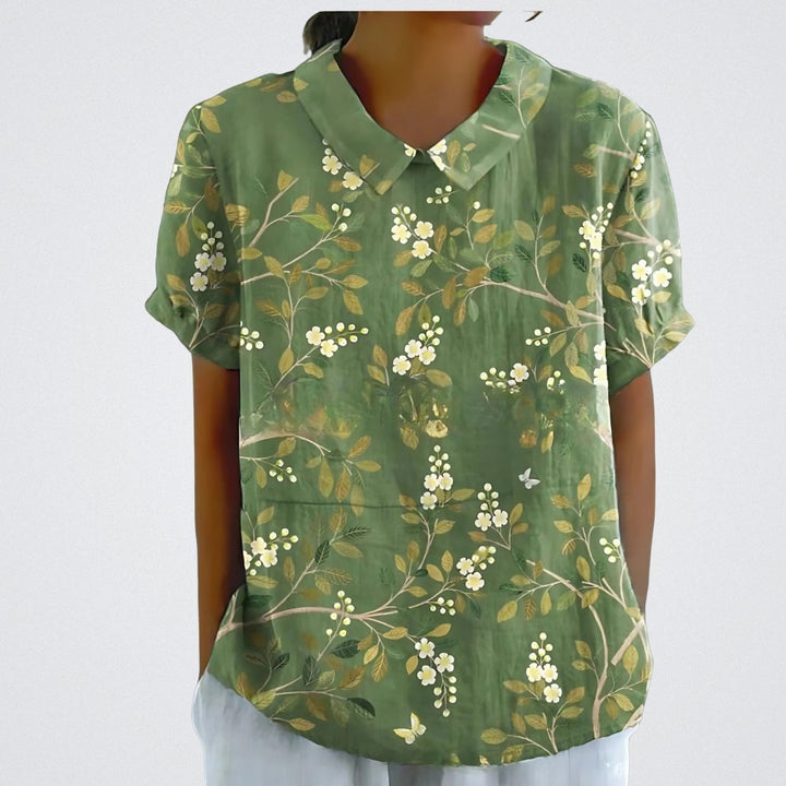 Lina | Bluza lniana w kwiaty