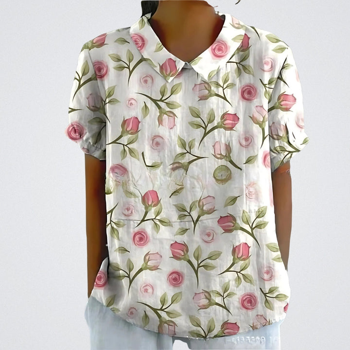 Lina | Bluza lniana w kwiaty