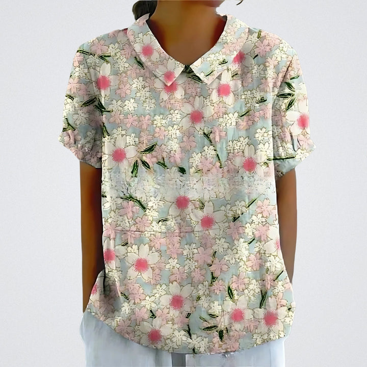 Lina | Bluza lniana w kwiaty