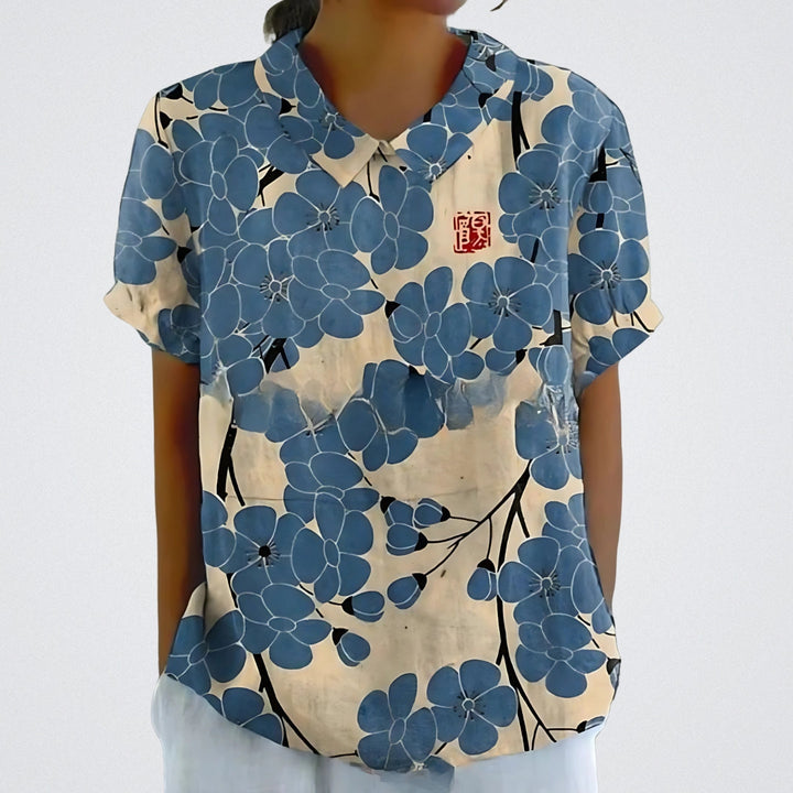 Lina | Bluza lniana w kwiaty