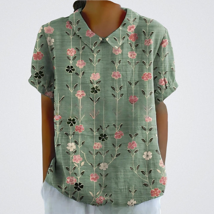 Lina | Bluza lniana w kwiaty