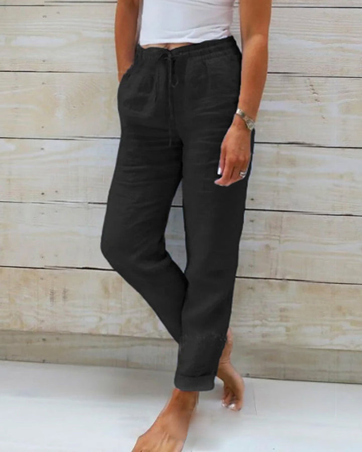 Monika | Cotton and Elastic Waistband Pants