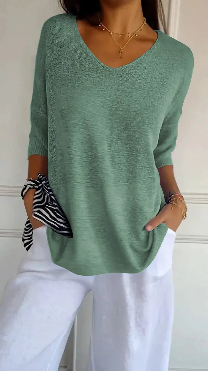 Amara - Comfy Knitted V-neck Top