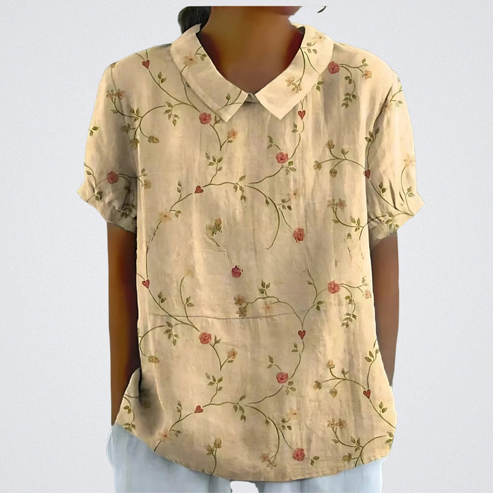 Lina | Bluza lniana w kwiaty