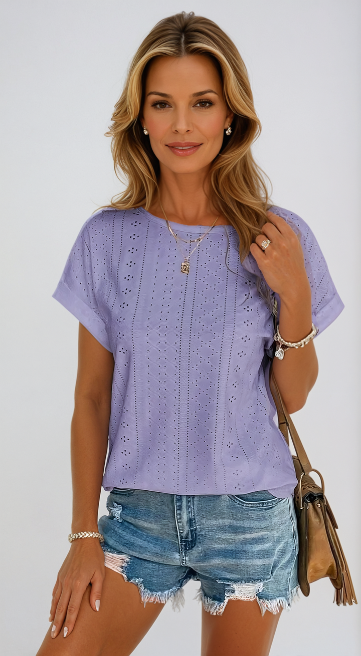 Riza™ - Casual Eyelet Top