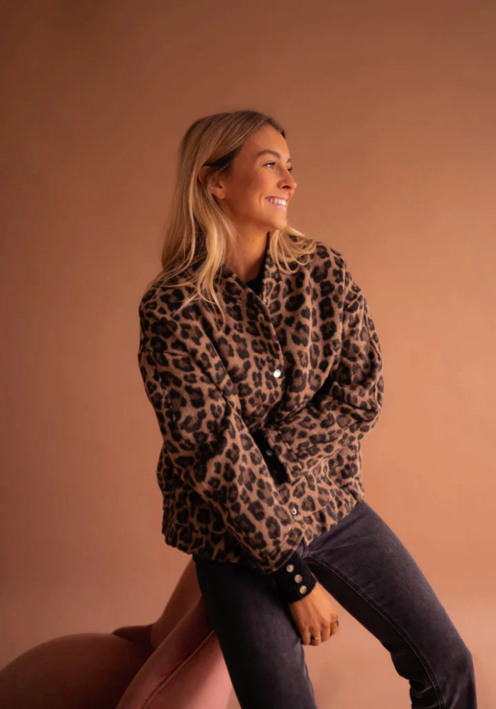 Leona | Kurtka Bomber w Panterkę