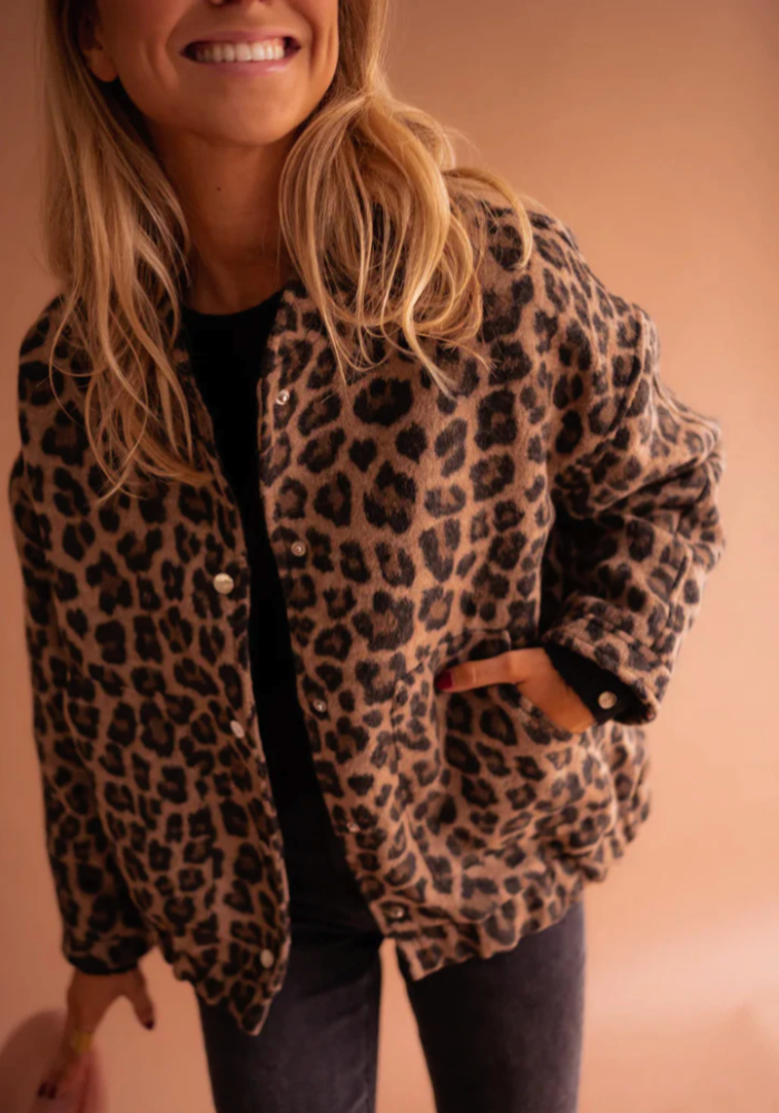 Leona | Kurtka Bomber w Panterkę
