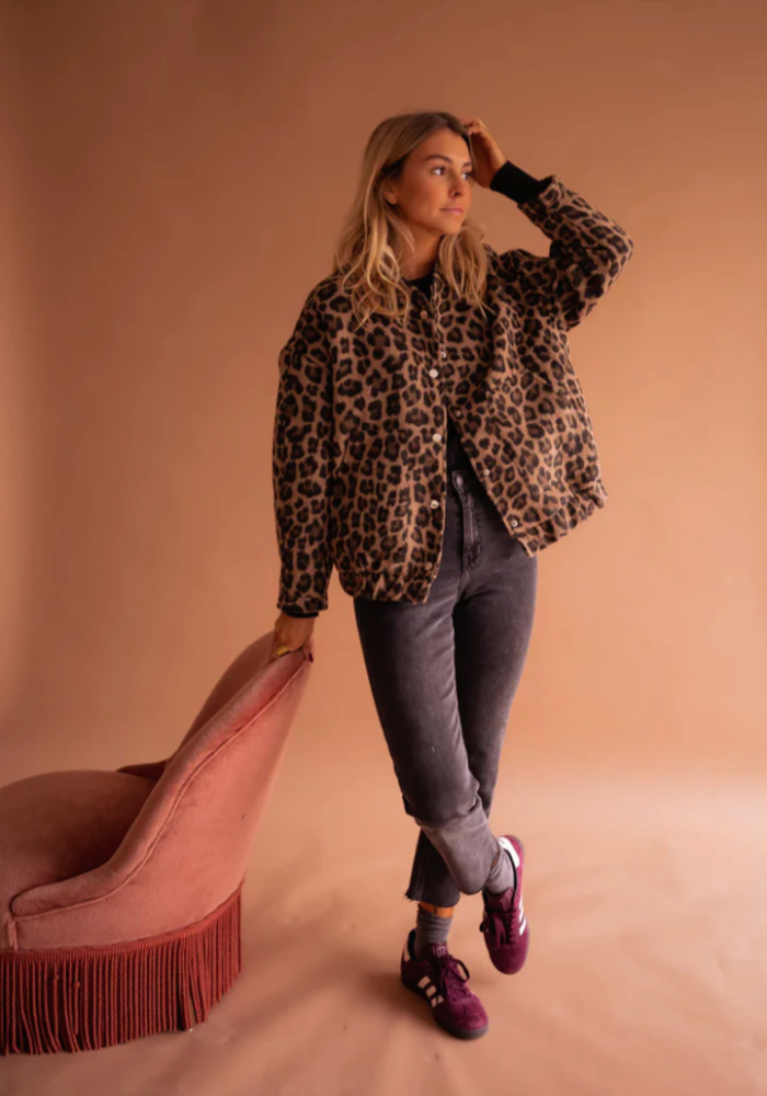 Leona | Kurtka Bomber w Panterkę