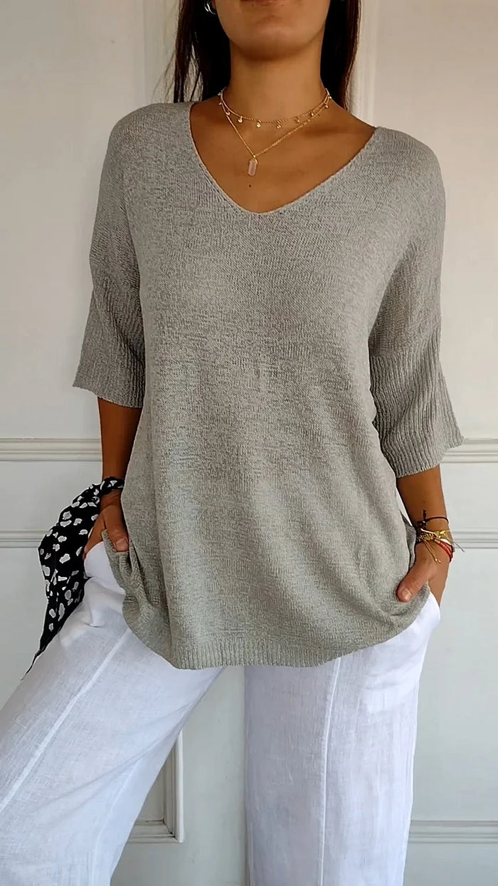 Amara - Comfy Knitted V-neck Top