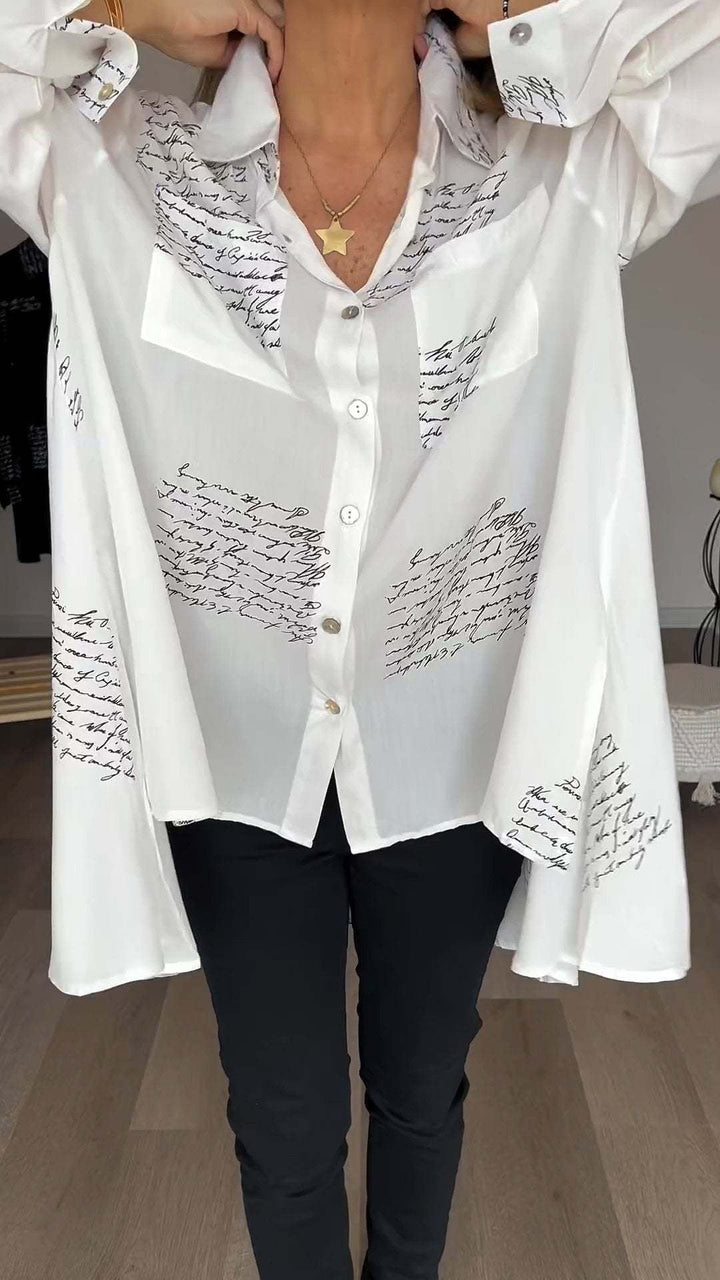 Sarah™ - Handwritten Button-Up Shirt