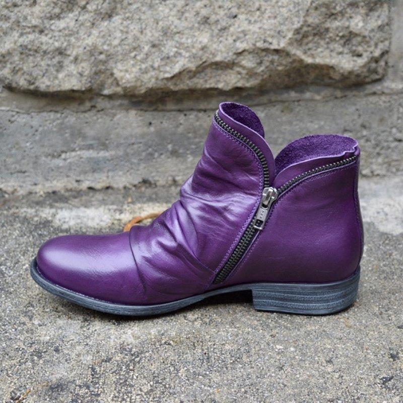 Victoria | Leather boots with zipper